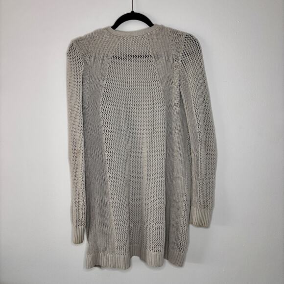 Athleta Open Knit Cardigan Light Grey Size XS Athleisure Women's Cotton Nylon - Picture 12 of 14